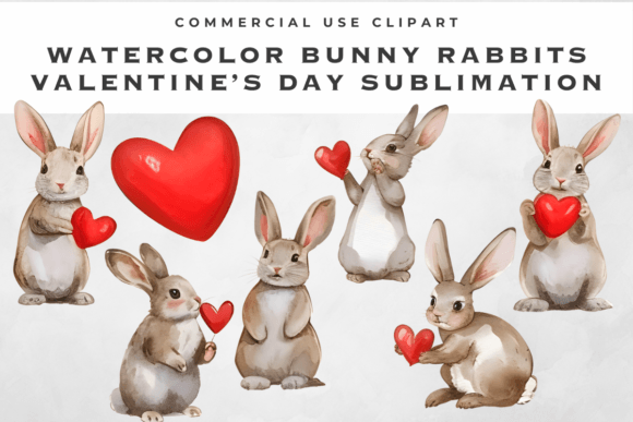 Download Valentine Clipart Bunny Rabbit Hearts - Clip Collection
