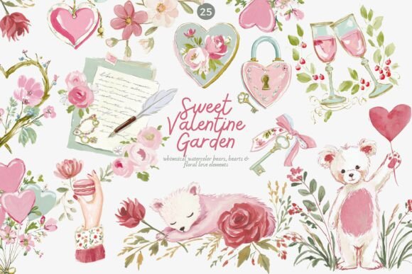 Download Valentine Watercolor Clipart Set - Clip Collection