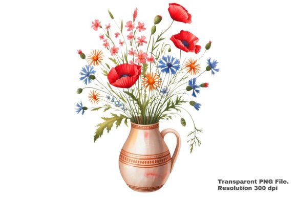 Download Vibrant Flower Vase Illustration PNG - Vibrant Collection