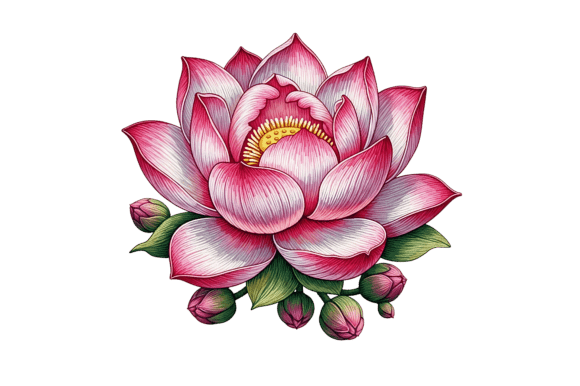 Download Vibrant Pink Lotus Flower Illustration - Vibrant Collection