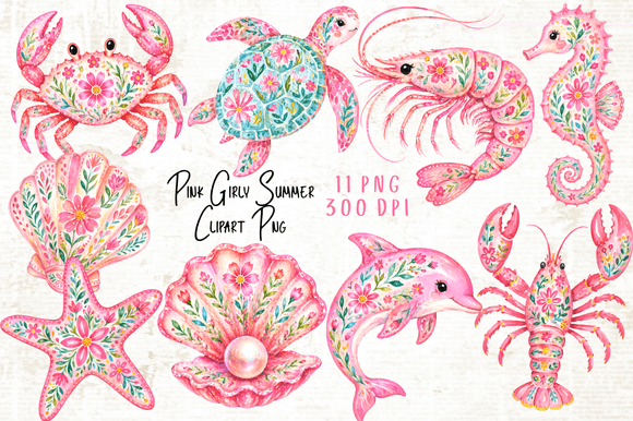 Download Pink Girly Summer Clipart PNG - Clip Collection