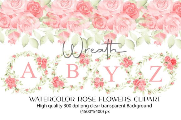 Download Watercolor Florals Alphabet Clipart - Clip Collection