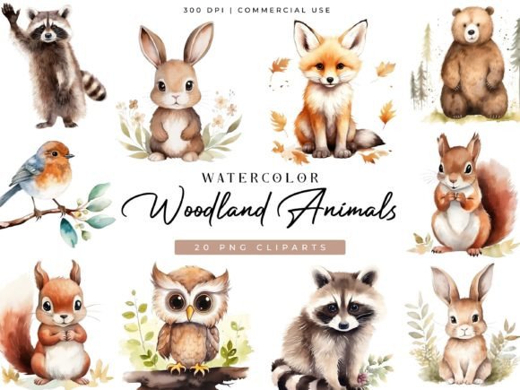 Download Woodland Animals Digital Clipart Bundle - Clip Collection