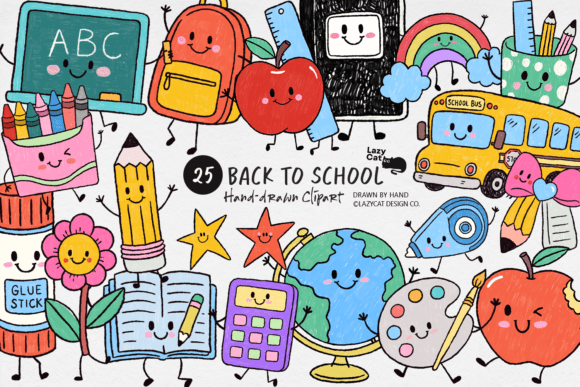 Download Back to School Hand-Drawn Clipart Bundle - Clip Collection