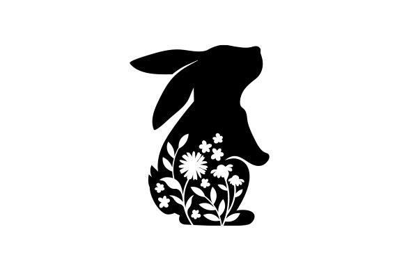 Download Floral Easter Bunny Silhouette - Floral easter Collection