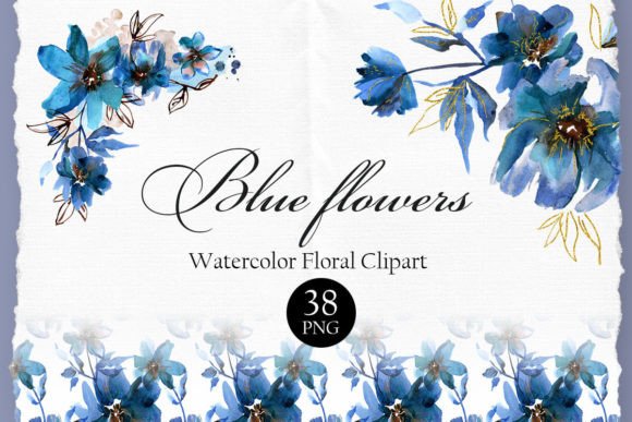 Download Blue Floral Watercolor Clipart - Clip Collection