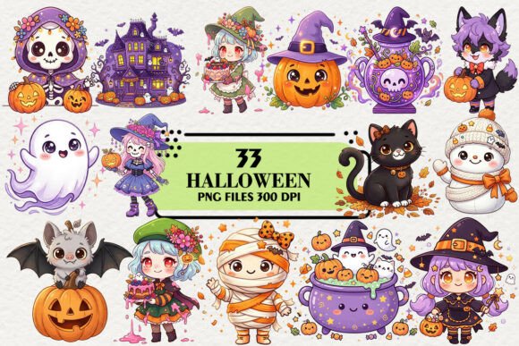 Download Kawaii Purple Halloween Fall Clipart - Clip Collection
