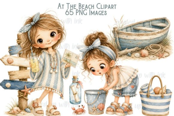 Download Beach Girl Clipart Bundle PNG - Clip Collection