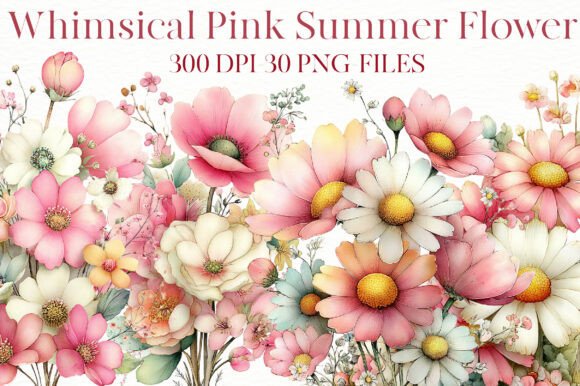 Download Whimsical Pink Summer Flower Clipart - Clip Collection