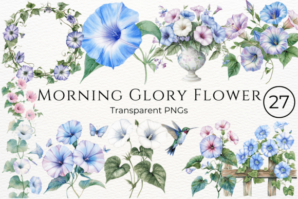 Download Morning Glory Flower Watercolor Cliparts - Clip Collection