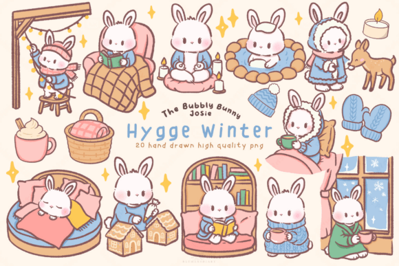 Download Kawaii Bunny Hygge Winter Clipart - Clip Collection