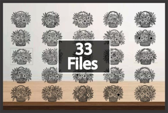 Download Vintage Flower Basket Clipart Set - Clip Collection